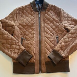 Women’s Quilted Brown Bomber Jacket